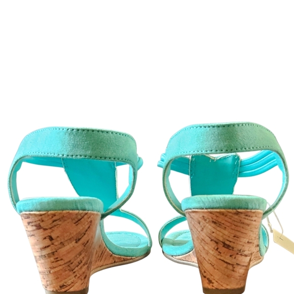 EAST 5TH Women's Turquoise Wedge Sparkle Rhinestone High Heel Sandal NIB Size 5M - Picture 12 of 16